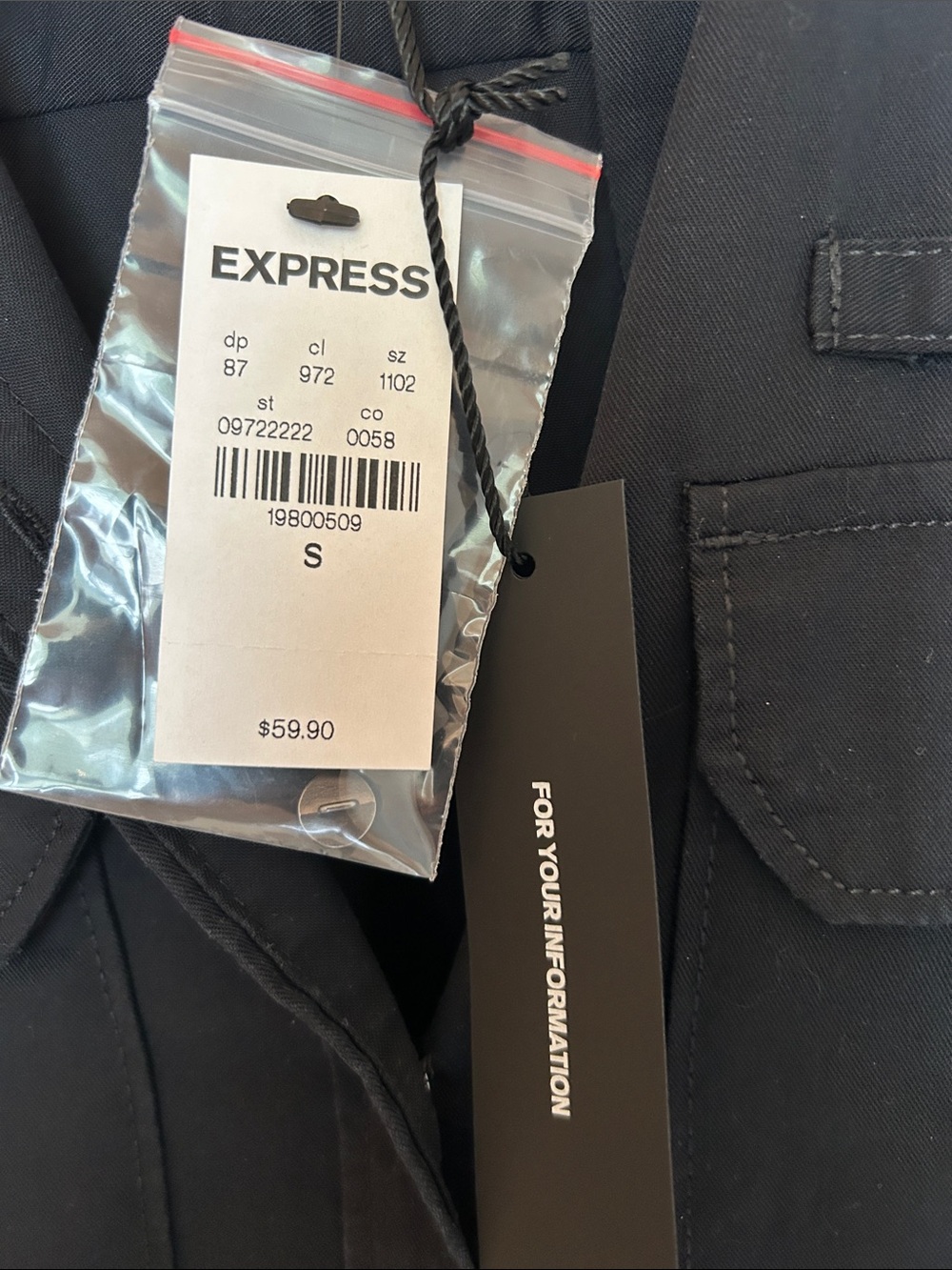Express Black Button-Front Utility Blouse - Picture 6 of 6